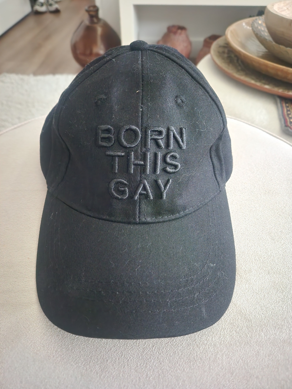 Born This Gay Embroidered Black Baseball Cap